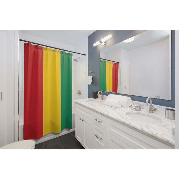Guinea Flag Stylish Design 71" x 74" Elegant Waterproof Shower Curtain for a Spa - Picture 3 of 3